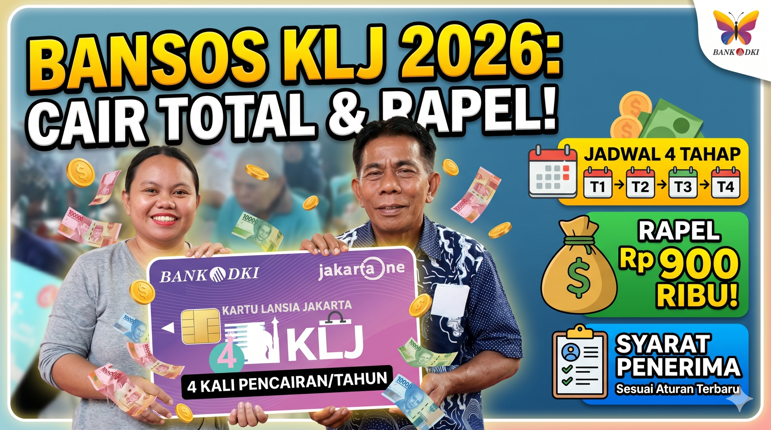 Bansos KLJ 2026 Cair Bertahap: Jadwal 4 Tahap Pencairan, Skema Rapel Rp900 Ribu, dan Syarat Penerima