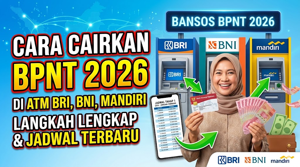 Cara Cairkan Bansos BPNT 2026 di ATM BRI, BNI, dan Mandiri — Langkah Lengkap dan Jadwal Terbaru