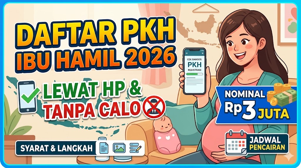 Daftar PKH Ibu Hamil 2026 Lewat HP Tanpa Calo — Syarat, Nominal Rp3 Juta, dan Jadwal Pencairan