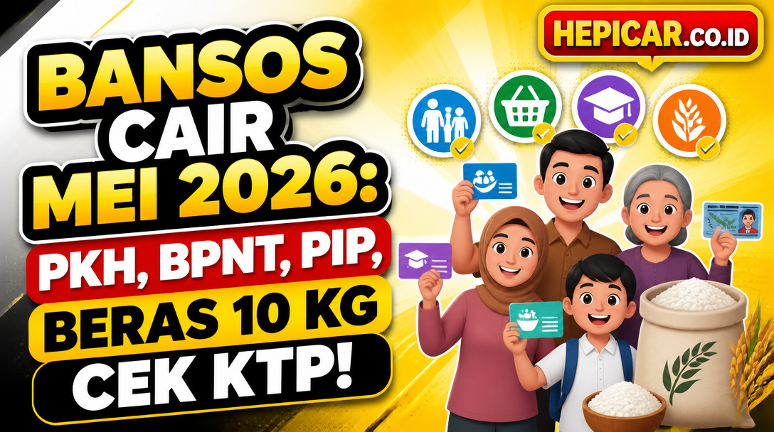 Bantuan Sosial Cair Mei 2026: PKH, BPNT, PIP, dan Beras 10 Kg, Cek Penerima via KTP!