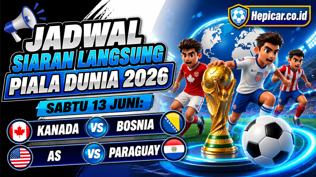Jadwal Siaran Langsung Piala Dunia 2026, Sabtu 13 Juni: Kanada vs Bosnia dan AS vs Paraguay